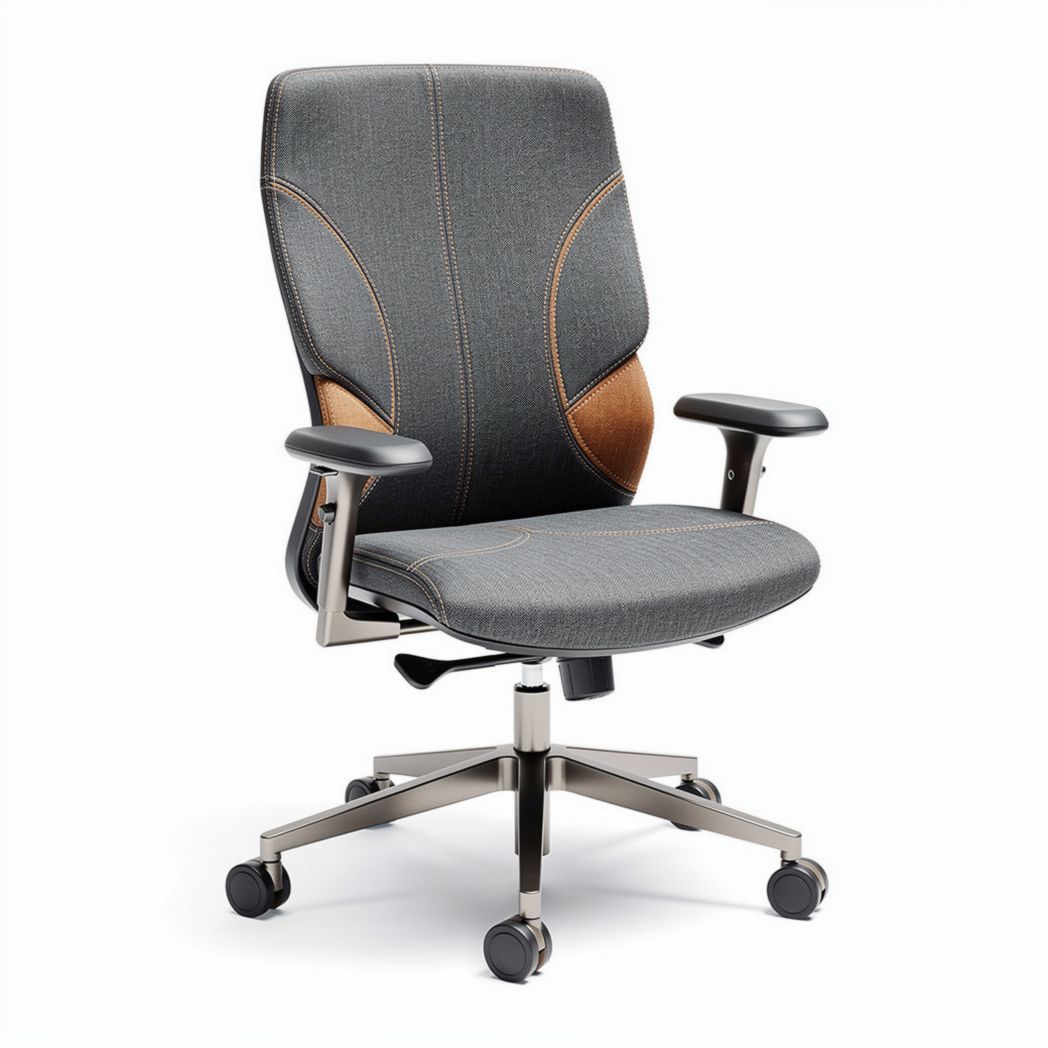 Office Swivel Chair for Ergonomic Support – Fabric and Metal – 60 x 60 x 110cm