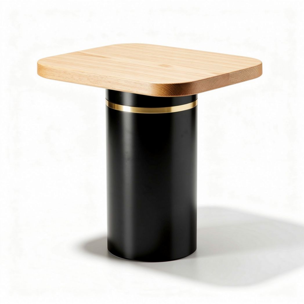 Wood and Metal Accent Table for Living Room Use – 30 x 30 x 50cm