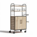Metal and Wood Kitchen Cart with Storage Shelves – 80 x 40 x 120cm
