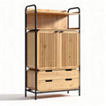 Wood and Metal Storage Cabinet for Living Room Organization – 90 x 40 x 150cm