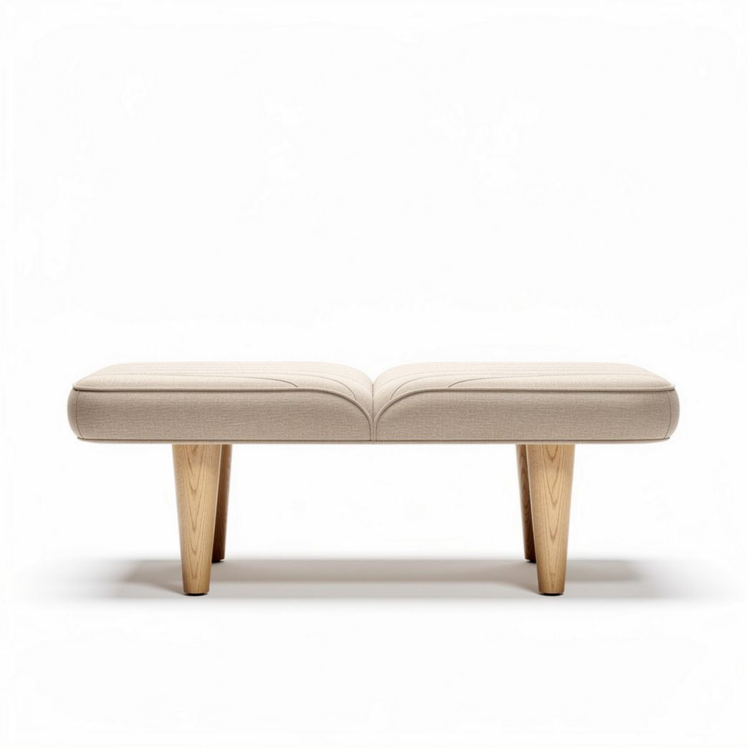 Fabric Upholstered Bench with Wooden Legs – Versatile Seating Solution – 120 x 60 x 40cm