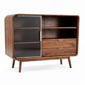Wooden Modern Storage Cabinet with Glass Door – 150 x 45 x 90cm