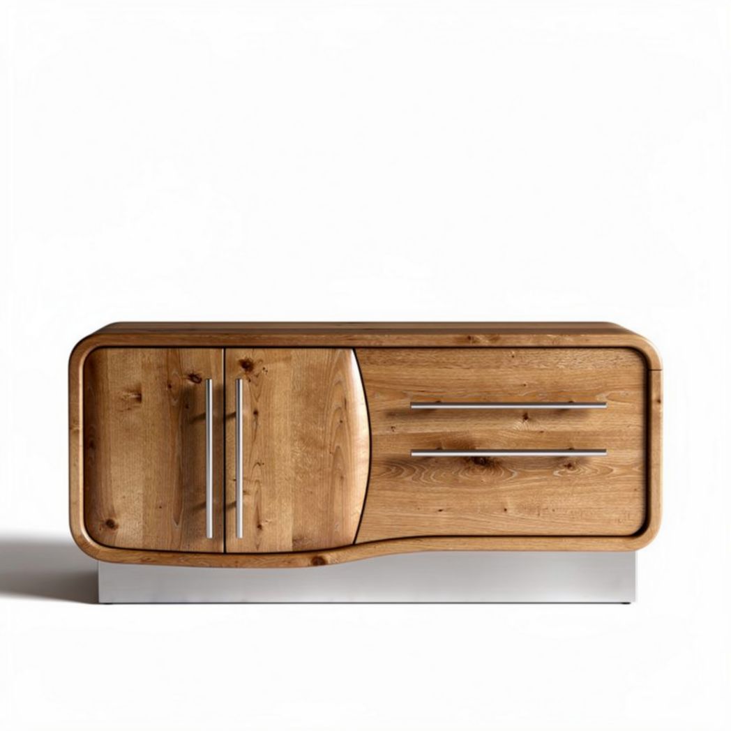 Solid Wood Sideboard Unit – Suitable for Dining or Living Room – Made of Wood and Metal – 120 x 50 x 70cm