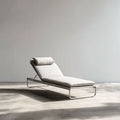 Wooden Chaise Lounge Chair for Relaxation – Fabric Upholstery – 175 x 70 x 80cm