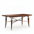 Wooden Dining Table for Family Meals and Gatherings, Featuring Metal Accents, 200 x 100 x 75cm